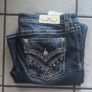 Miss Me Dark Blue Embellished Jeans